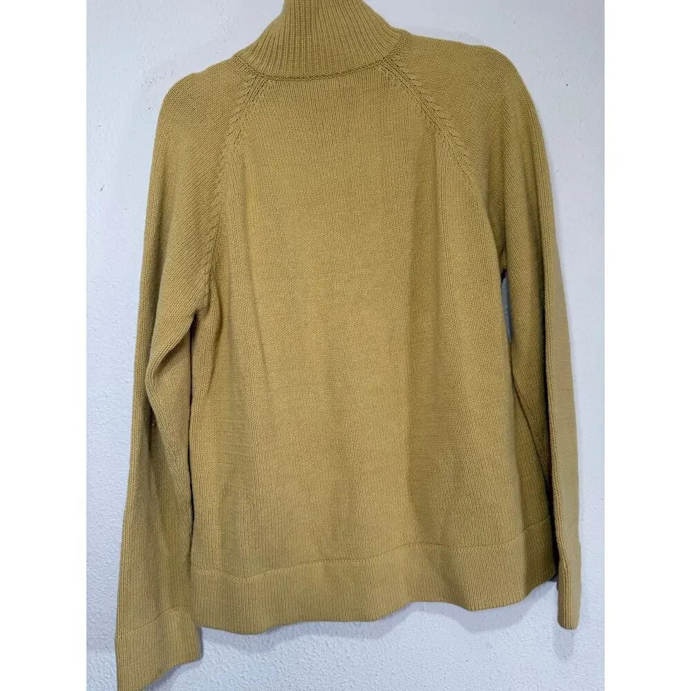 J Crew‎ Camel Zip Sweater Mens Old Money Quiet Luxury Large Preppy Minimal Y2K